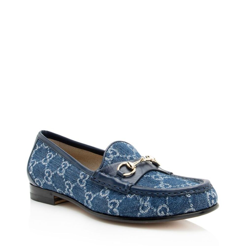 Gucci GG Denim Horsebit 1953 Loafers - Size 8 / 38